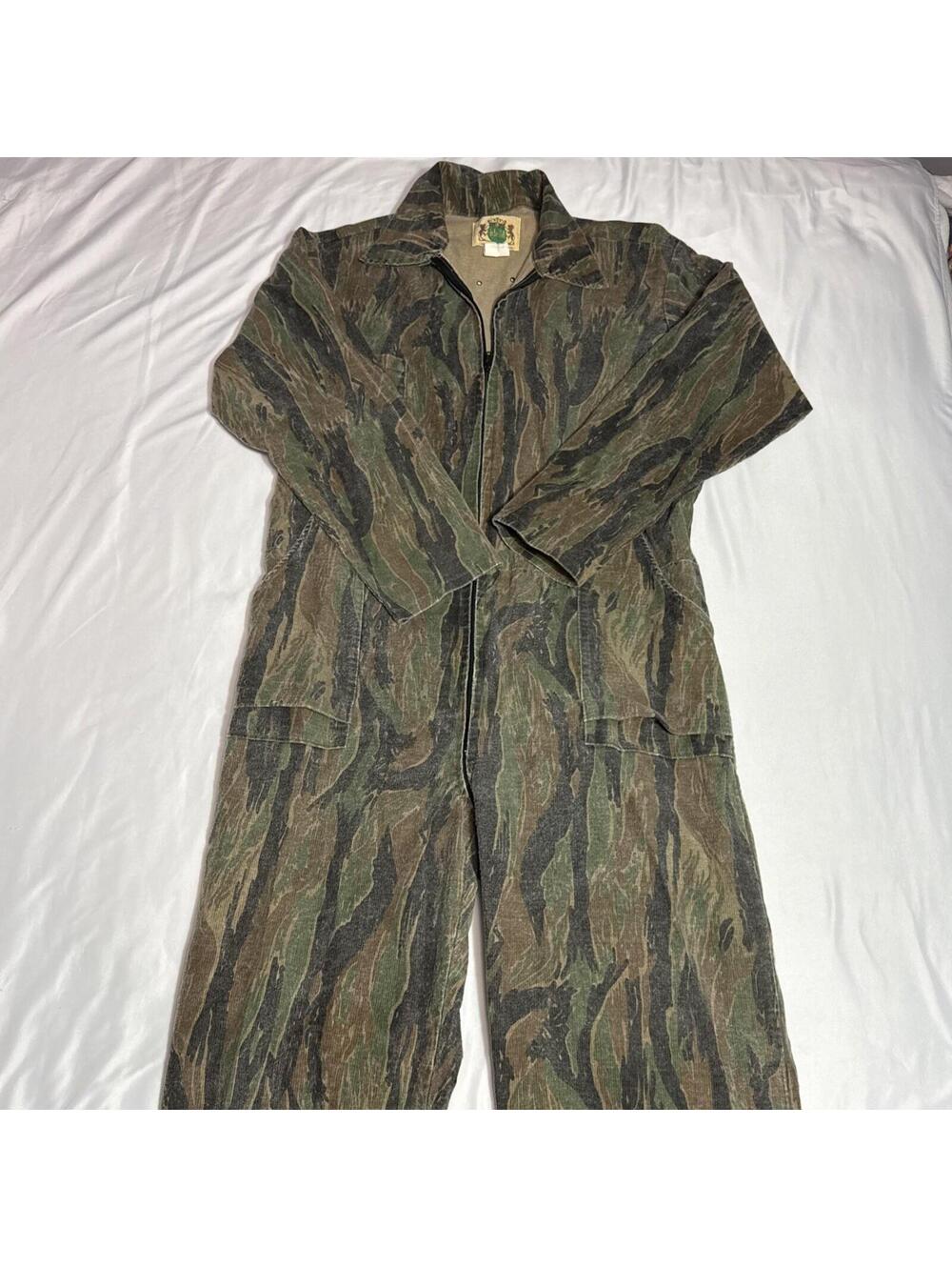 Vintage Ideal Camo Jumpsuit Coveralls 2XL 50X52 Heavy Duty Durable VTG Auto Shop